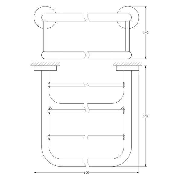 Полка для полотенец 60 см Ellux ELEGANCE ELE 030 sun-id-561826 - Вид №1