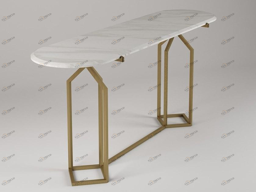 Paolo Castelli Овальная консоль из мрамора и металла Twelve sun-id-1507131