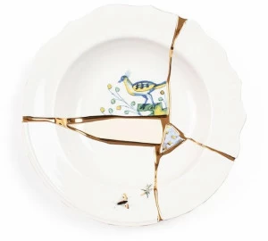 Seletti Суповая тарелка из фарфора Kintsugi