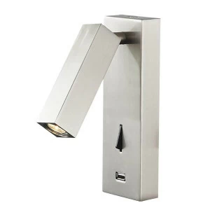 Спот настенный светодиодный с выключателем и USB-портом никель Floadow 2017-N LOFT IT LOFT2017 00-3891661 Никель