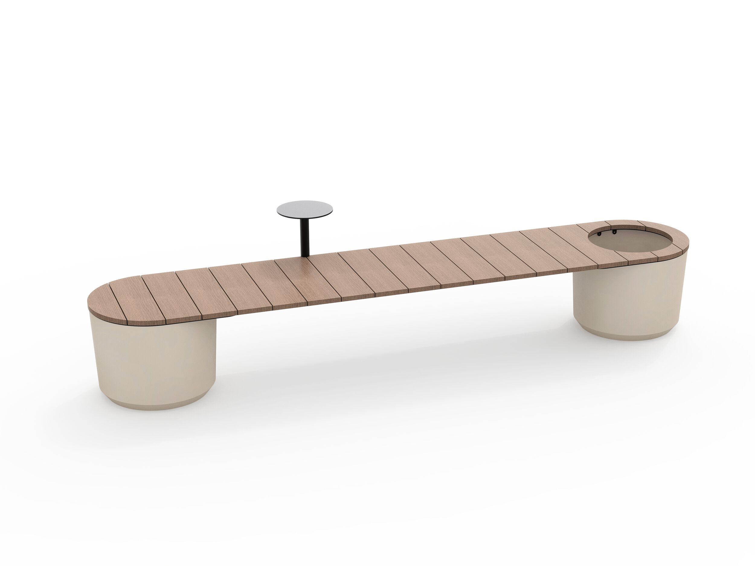 Бетонная скамейка со встроенным плантатором Betoni Simple Benches ARCH-00107248 - Вид №2