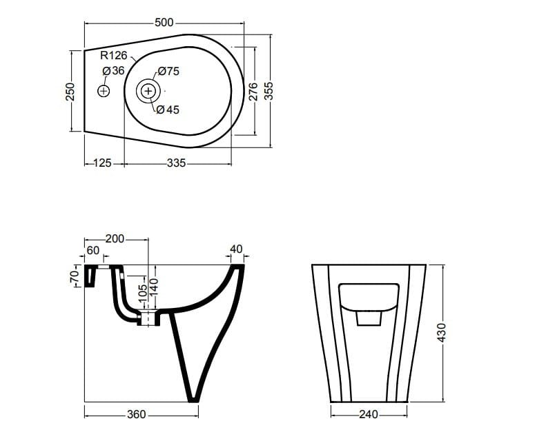 Напольное керамическое биде Axa Avani ARCH-00007153 - Вид №2