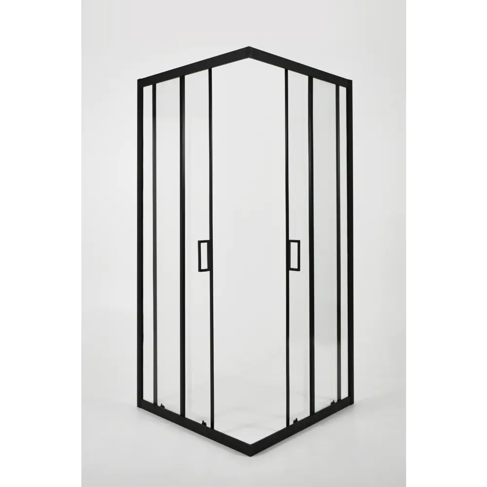 Душевая ширма Метакам Apart Black квадратная 90x90x185см цвет профиля черный раздвижная стекло 4мм прозрачное STLM-2206302 - Вид №4