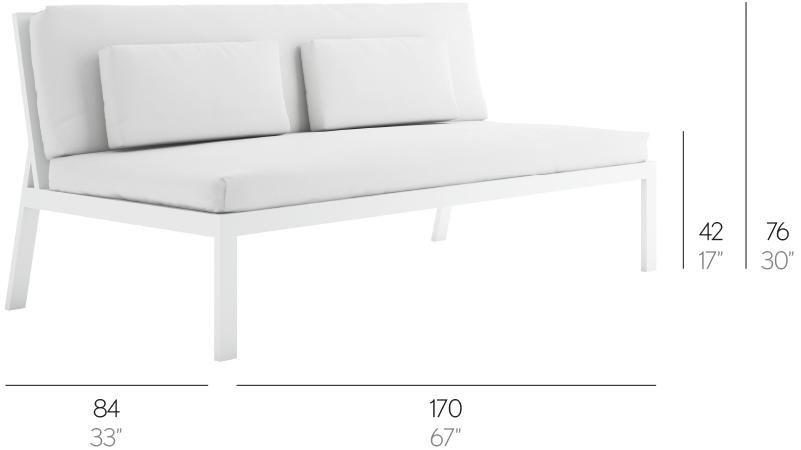 GANDIABLASCO Модульный алюминиевый садовый диван в современном стиле для контрактного использования Timeless sun-id-1511090 - Вид №1
