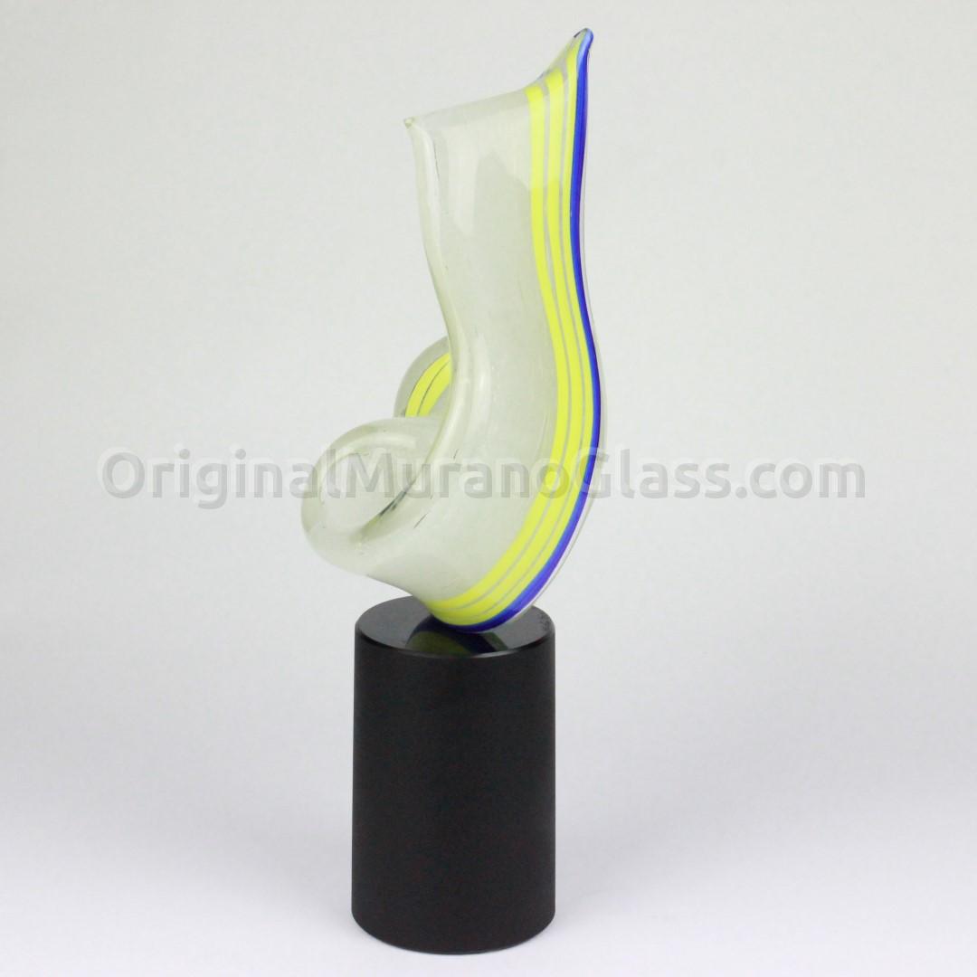 881 ORIGINALMURANOGLASS Скульптура Иллюзия - Белая Лента - муранское стекло OMG 16 см  - Вид №1