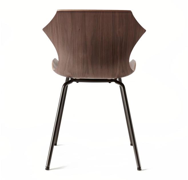 BassamFellows Стул из стали и дерева Petal Cb-29m - Вид №4
