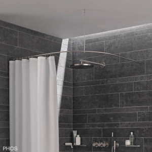 DSB500-1050 Квадрант штанги для душевой занавески с радиусом дуги 50 см, 105 x 105 см PHOS