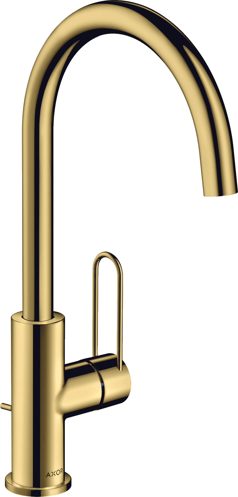 38036990 Смеситель для раковины 240, однорычажный, с петлевой ручкой и сливным гарнитуром AXOR UNO