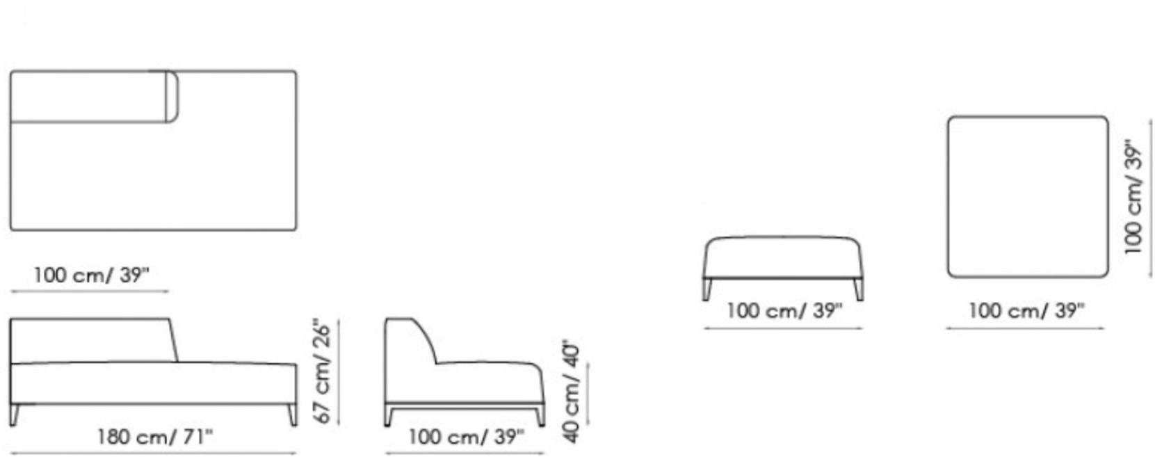 Bonaldo Съемный кожаный диван с полкой для журналов sun-id-1431931 - Вид №7