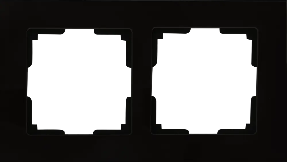 Рамка для розеток WERKEL Favorit - элегантное черное стекло на 2 поста 17781544