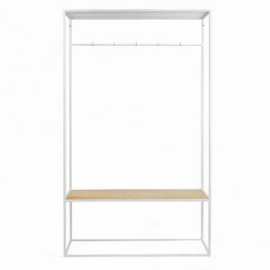 Вешалка в прихожую с полкой белая, светлый дуб Hallra white INTELLIGENT DESIGN ВЕШАЛКИ HALLRA 261051 Белый