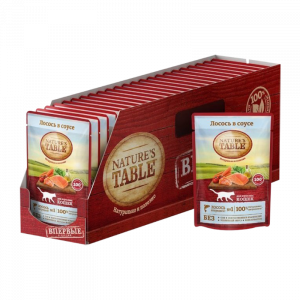 ПР0044845*24 Корм для кошек NATURE"S TABLE Лосось в соусе пауч 85г (упаковка - 24 шт) NATURE'S TABLE