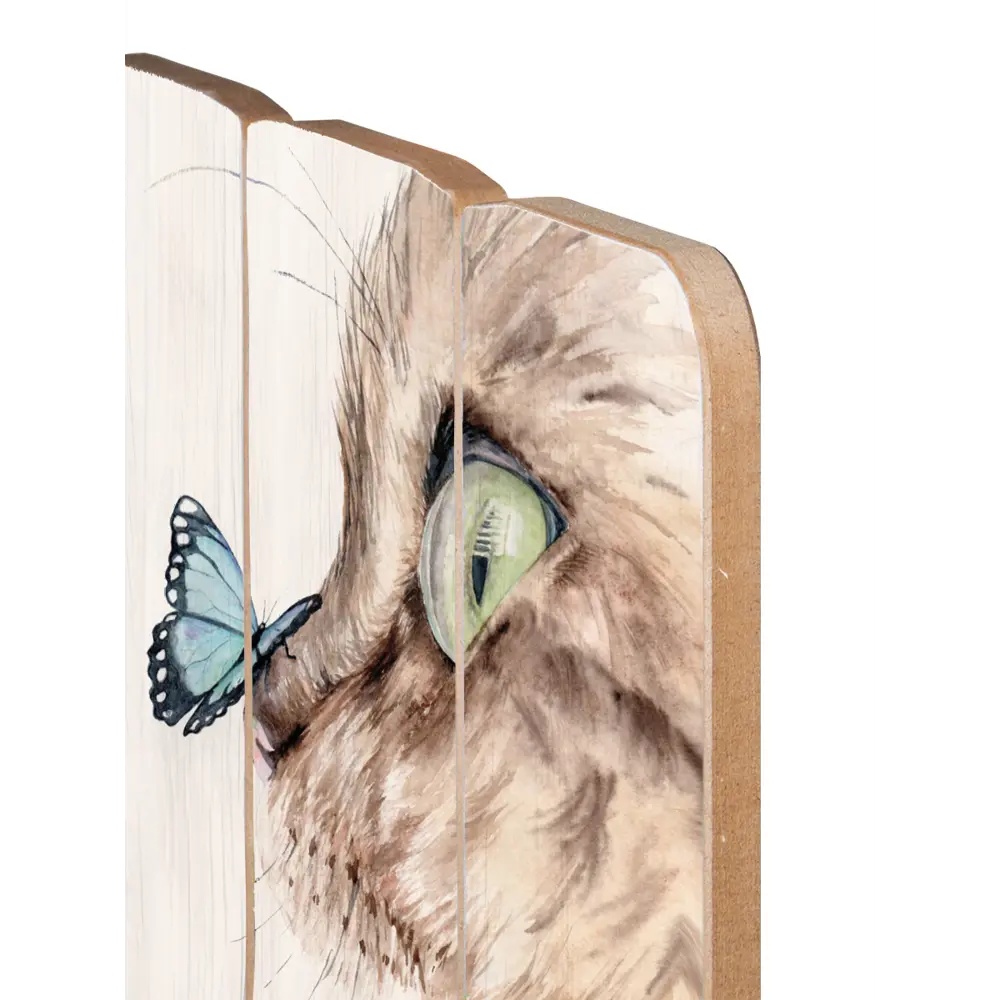 Картина на МДФ Кот и бабочка 30x40 см POSTERMARKET STLM-2051879 - Вид №1