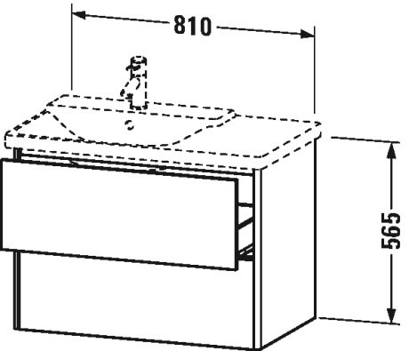 XS418409191 Тумбочка подвесная XSquare #XS4184 810 x 473 мм Серо-коричневый декор Duravit - Вид №1