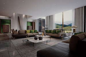 Мобильный бар в ziricote со встроенным освещением