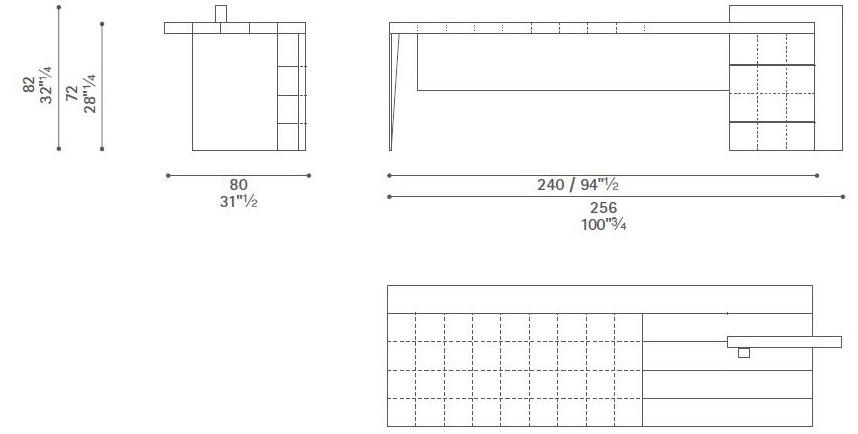 Poltrona Frau Прямоугольный письменный стол из дерева с ящиками L'ufficio - sistemi direzionali sun-id-1497260 - Вид №3