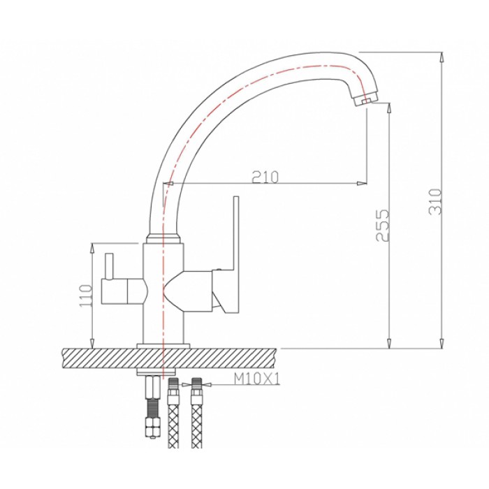 Zorg ZR 315 YF-33 Br Смеситель для кухни Zorg 310 х 210 мм  - Вид №2