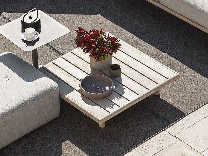 RODA Низкий квадратный садовый столик из тика Eden sun-id-1404332 - Вид №1