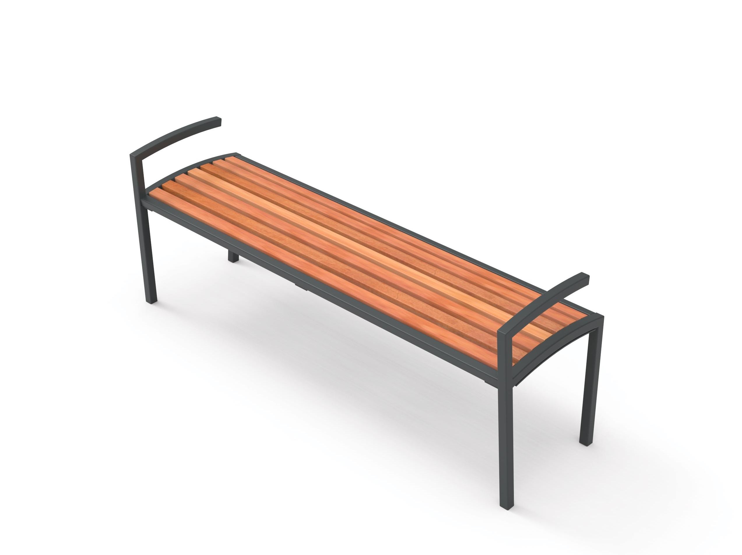 Деревянная скамья с подлокотниками без спинки City Design ARCH-00114362 - Вид №1