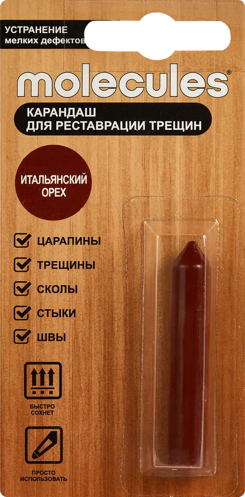 Карандаш для реставрации мебели Molecules Итальянский орех 87601514