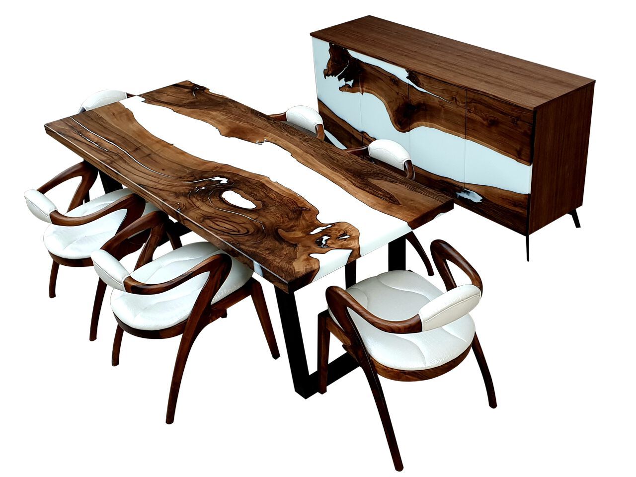 Обеденный набор из дерева и смолы Legnor LEG2408732 ARCH-00009592