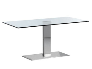 Прямоугольный стол из нержавеющей стали и хрусталя