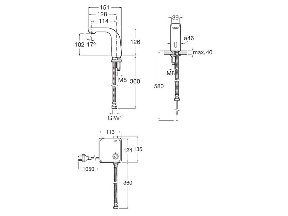 Электронный смеситель для раковины из хромированной латуни Roca L20 ARCH-00004883 - Вид №2