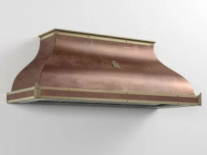 Officine Gullo Профессиональная настенная медная вытяжка со встроенной подсветкой