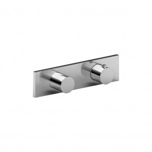 S373B+D373A  Термостатический встраиваемый смеситель для душа, 3/4''ручки переключатель с закрытием, на 3 потока с поворотной кнопкой только для горизонтальной установки впуски 3/4'' Fantini Rubinetti NICE