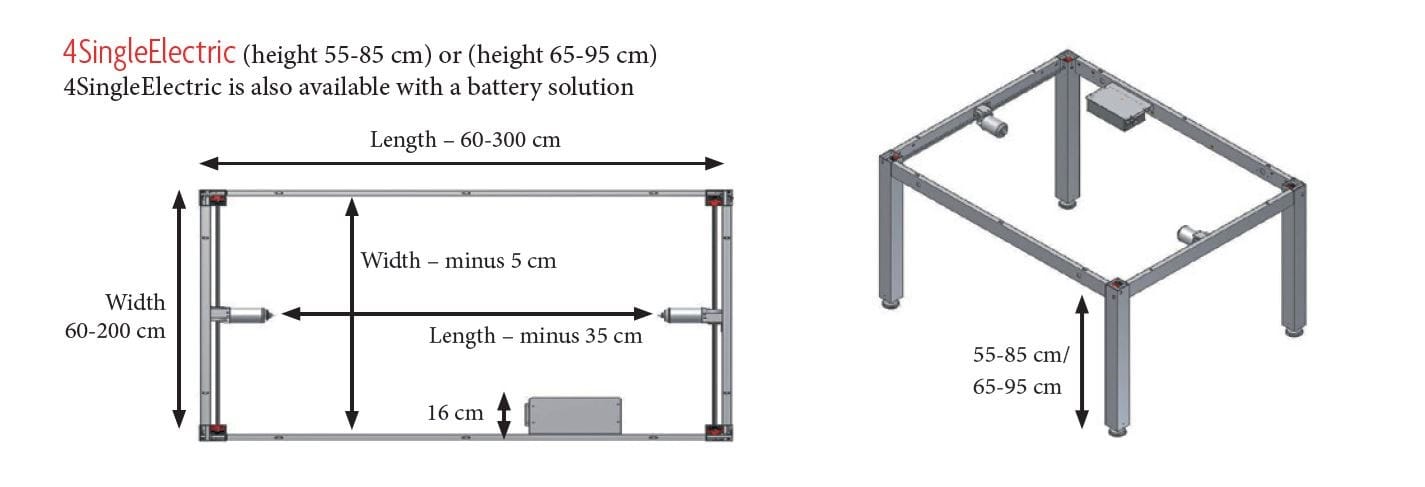 Регулируемый по высоте прямоугольный стол с колесами Ropox 4SINGLE ARCH-00092656 - Вид №3