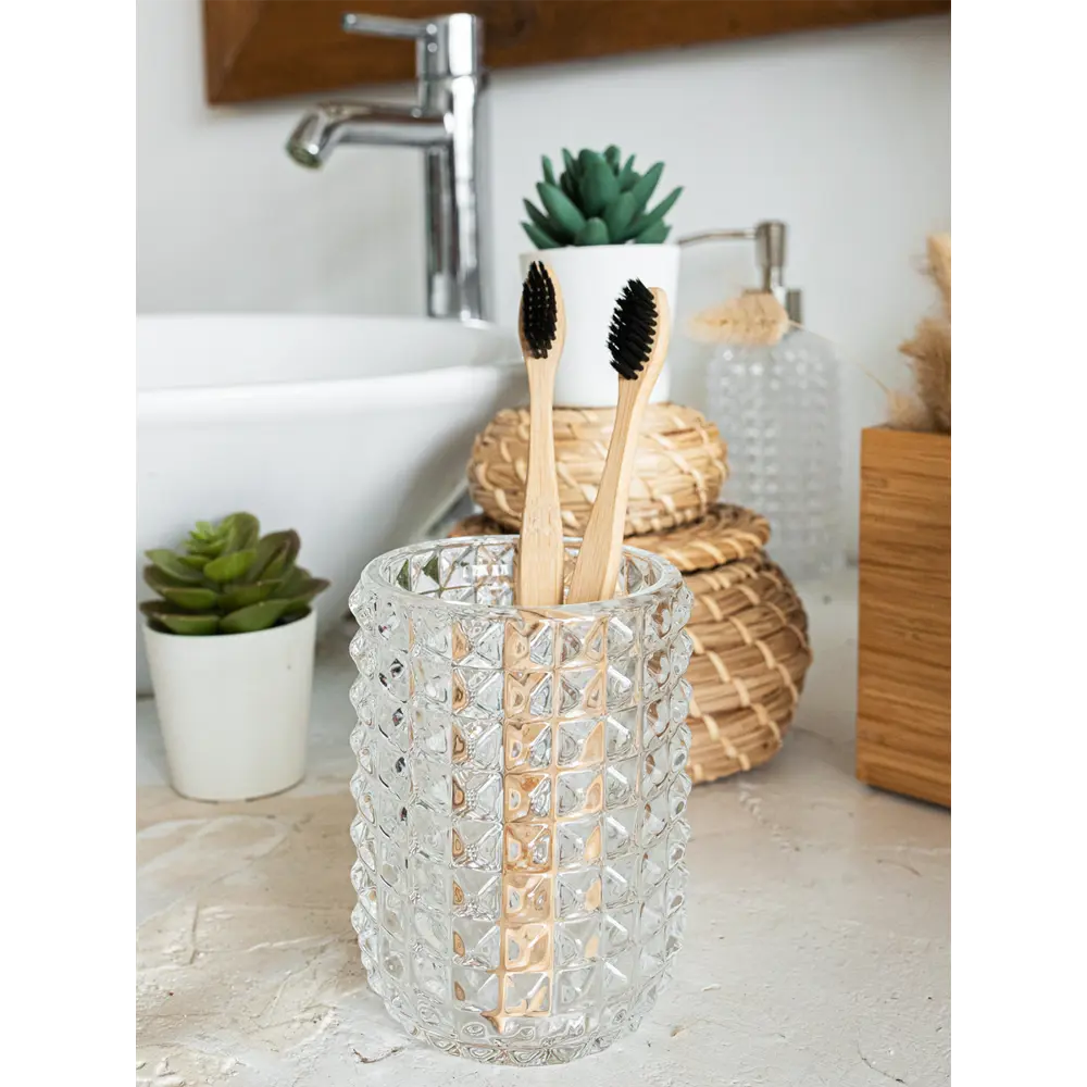 Стакан для зубных щёток PROFFI HOME Glass - прозрачный аксессуар для ванной 85323390 STLM-0999158 - Вид №3