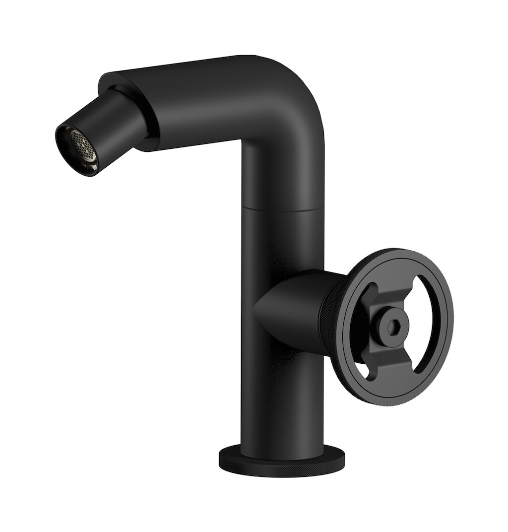 Смеситель для биде на 1 отверстие в комплекте с донным клапаном. WE ARE IB b1220np Matt Black Bold