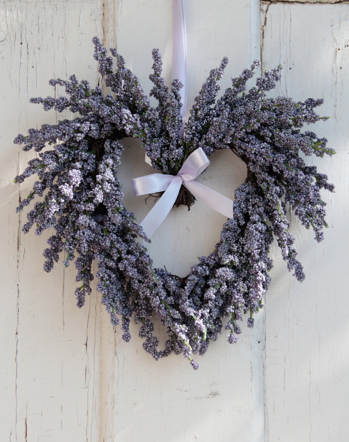 2924 225 a3 Сердце из искусственной лаванды, Ø 22 см, бледно-лиловое H-andreas  - Вид №2