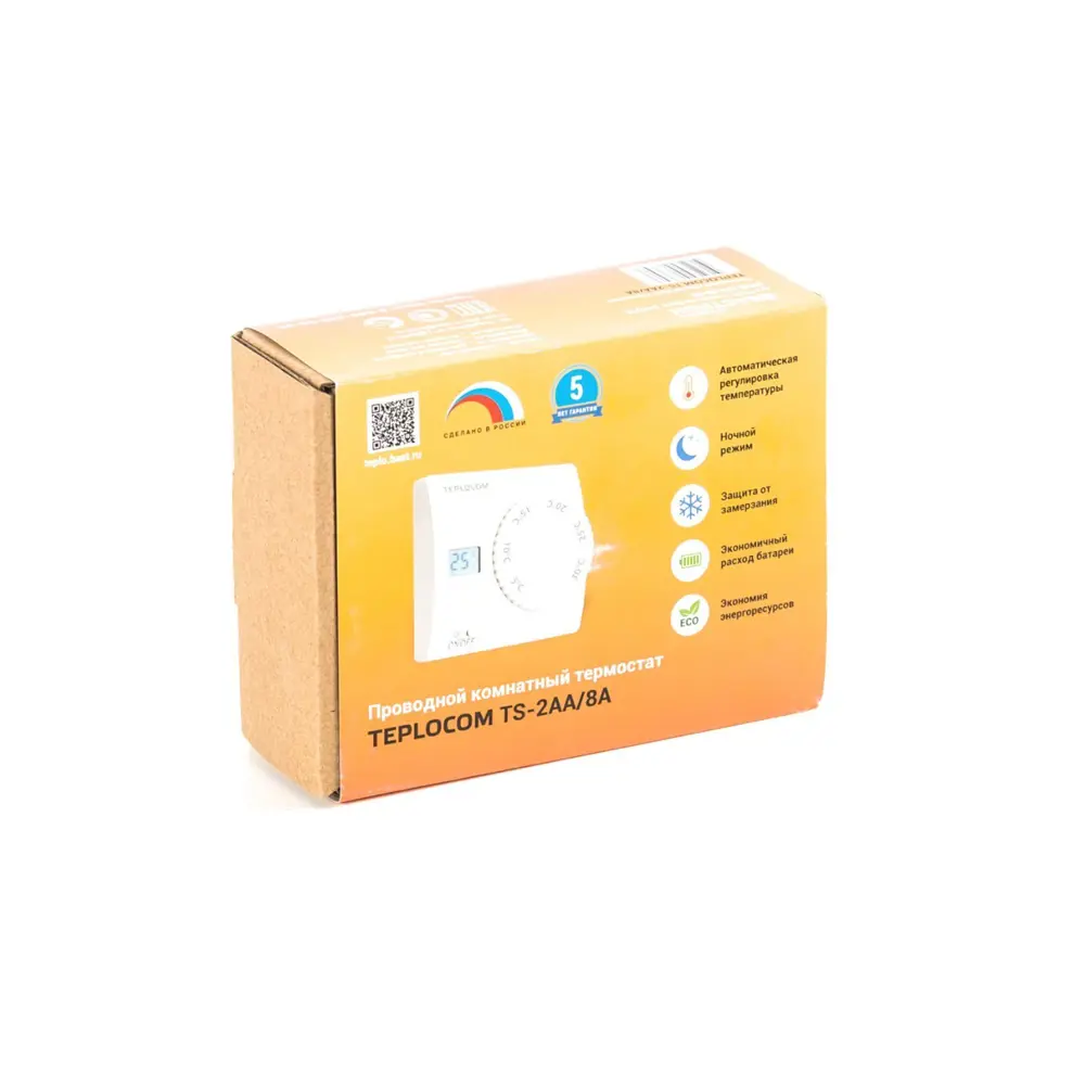 Термостат проводной Teplocom TS-2AA/8A комнатный белый STLM-2081696 - Вид №4