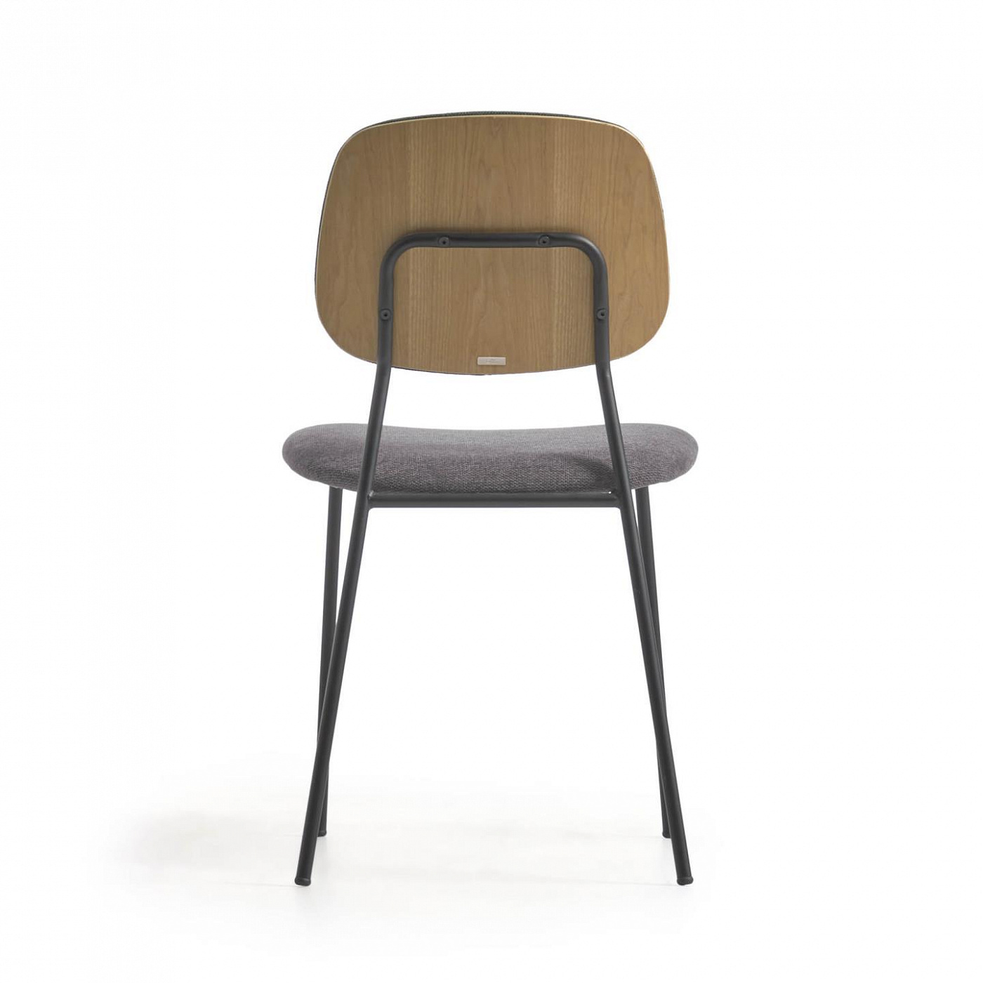 108352 Стул темно-серый с дубовым шпоном и сталь с черной отделкой La Forma Benilda  - Вид №4