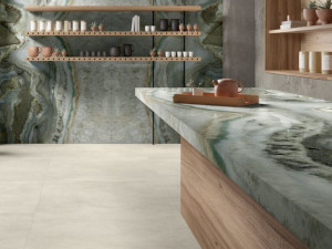 Столешница из керамогранита с мраморным эффектом