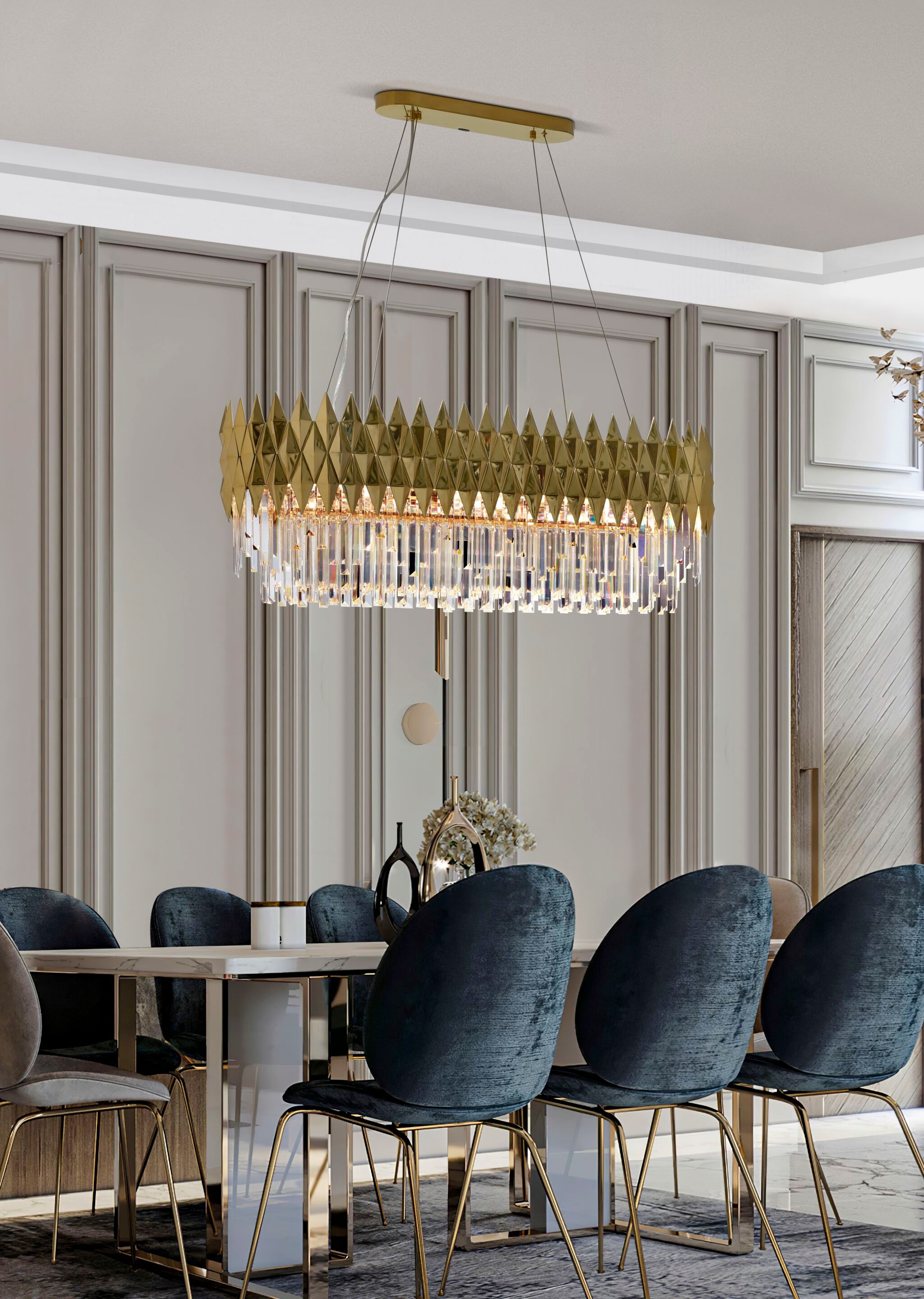 Подвесной светильник из нержавеющей стали с кристаллами K-Lighting Lune ARCH-00138432 - Вид №3