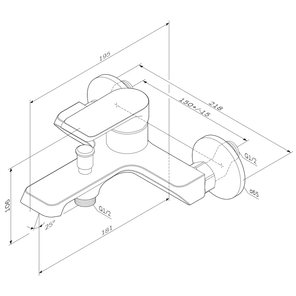 Смеситель AM.PM Flash для ванной с хромированным покрытием 86406012 STLM-0068682 - Вид №12