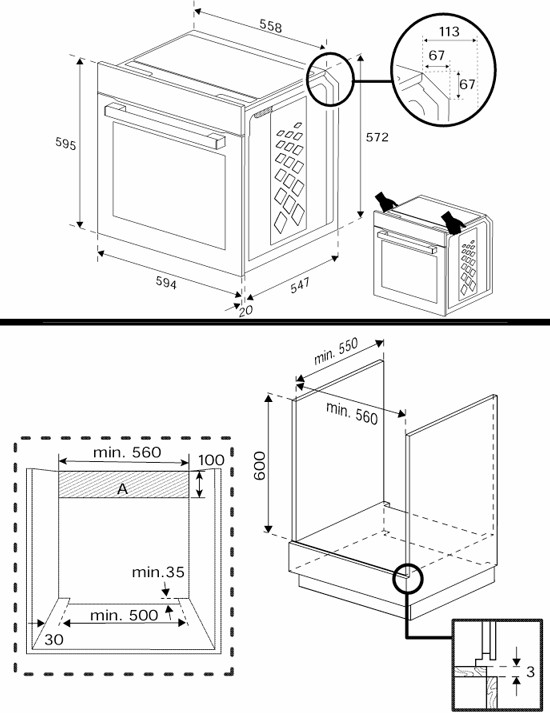 9241413 Электрический духовой шкаф Hotpoint HFE8 1221 H WH белый STDN-0097165 - Вид №10