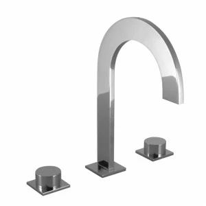 Смеситель для раковины на 3 отверстия 1/2 ”. Керамические дисковые клапаны. Без аэратора. Расход 6,72 л / мин. при 3 барах.  Giro NOKEN 100046327  CHROME