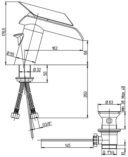 Paini Morgana 73CR211VRKM смеситель для раковины с донным клапаном - Вид №7