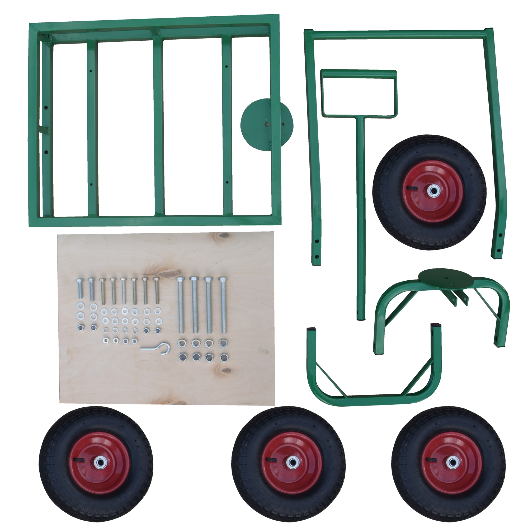 82814116 Тележка 4 колеса 105x55.5x98 см надутое колесо неоткидной борт Santreyd  - Вид №2
