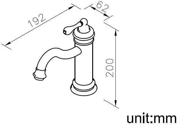 JUSTIME Смеситель для раковины на одно отверстие из латуни Classik sun-id-1425401 - Вид №1