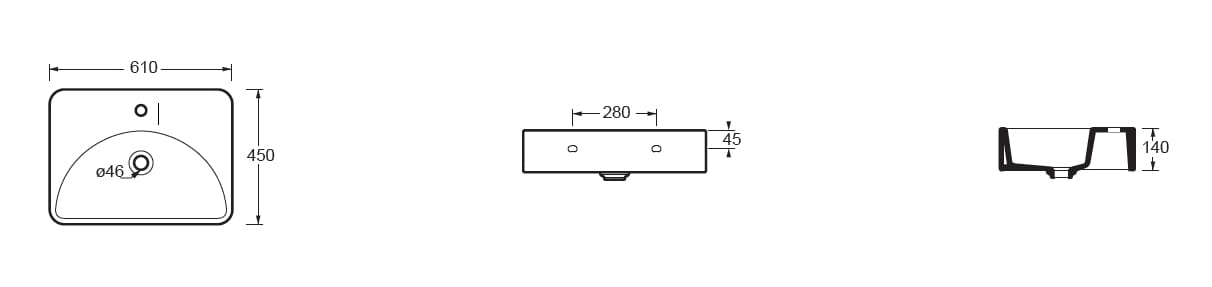 Керамический одиночный умывальник Alice Ceramica Lunaris ARCH-00128231 - Вид №6