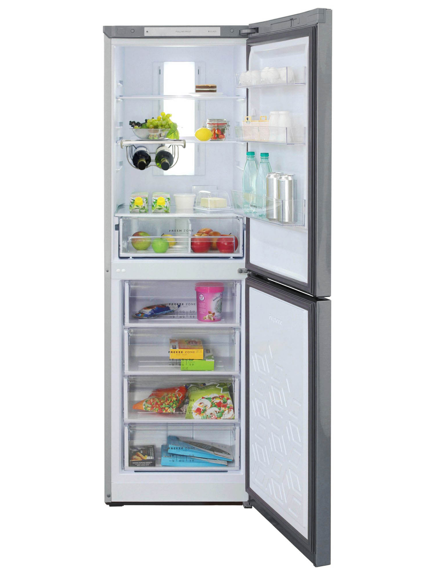 9073129 Холодильник с морозильником   Бирюса M940NF серебристый STDN-0008383 - Вид №4