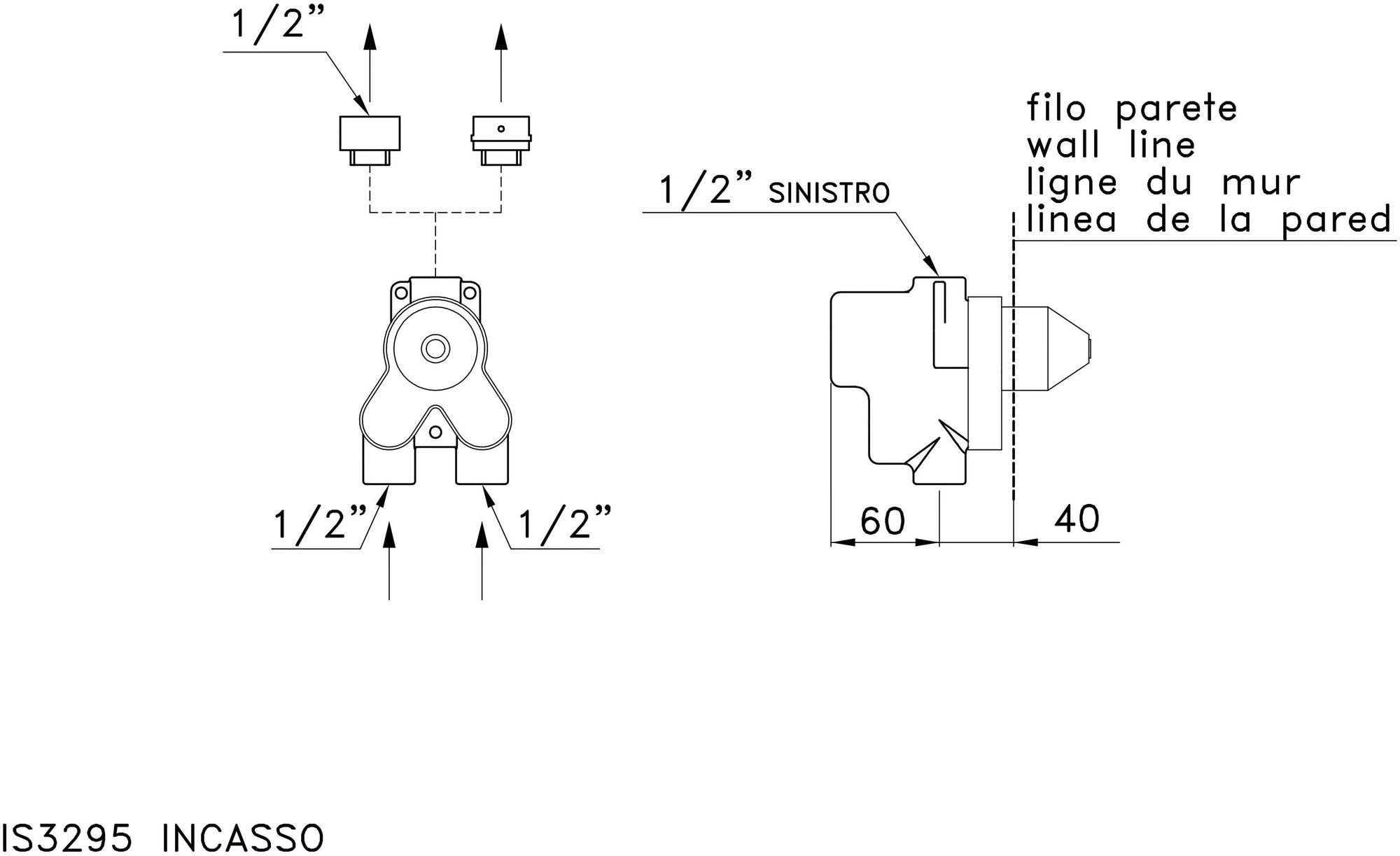 RUBINETTERIE STELLA Термостатический смеситель для душа с тарелкой Sirius Is3295pv - Вид №2