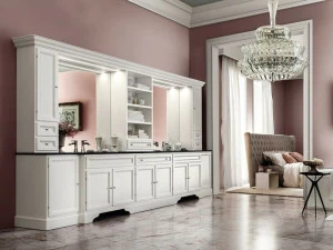 Cerasa Тумба под умывальник из дерева с зеркальными дверцами Paestum