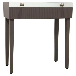 Консоль с ящиком серая с зеркальной отделкой "Фланж" GRAUM  304048 Зеркальный;серый