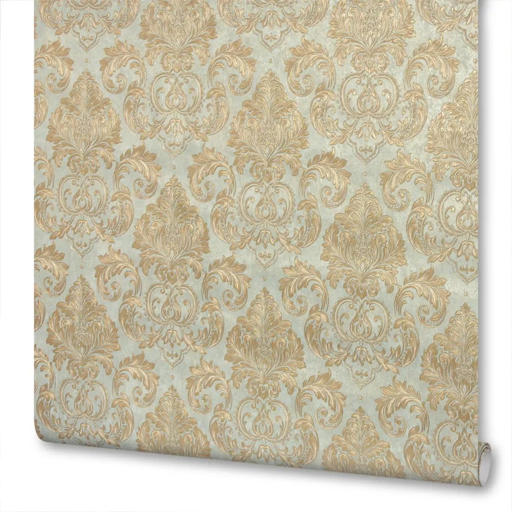 Обои флизелиновые Euro Decor Barocco зелёные 1.06 м 3700-6 81961370 STLM-2109155