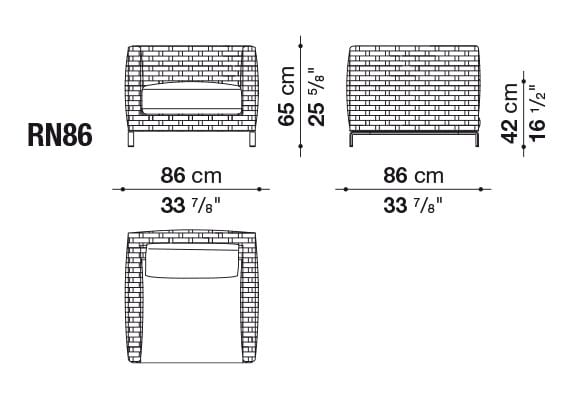 Садовое кресло textilene с подлокотниками B&B Italia Outdoor Ray ARCH-00115914 - Вид №2